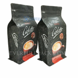Valve and Resealable Zipper Box Pouch Flat Bottom Coffee Bag